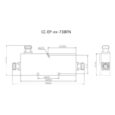 Acoplador Direccional / 694-3800 MHz / 300W / N hembra / 15 dB / PIM < -155 dBc / IP65 / Bajo Pérdida | SIERRA STORE