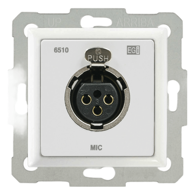 Módulo de Pared XLR / 60 mm / Alimentación Phantom 0-48 VDC / Balanceado/No Balanceado / Chasis Zincado / Blanco | SIERRA STORE