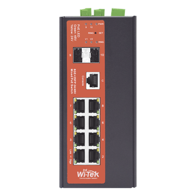 Switch Industrial Administrable Gigabit con 2 Puertos PoE bt + 6 Puertos PoE af/at o 24 V Pasivo + 2 SFP Gigabit, 240 W | SIERRA STORE