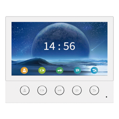 Monitor IP/SIP para interior, Wi-Fi, pantalla táctil de 7", audio de 2 vías, PoE, 8 interfaces de entrada de alarma. | SIERRA STORE