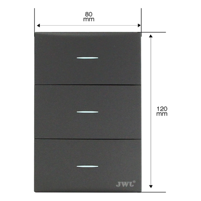 Placa de Interruptores / 3 Sencillos / 10 A / 127 V / 60 Hz / Policarbonato | SIERRA STORE