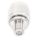 Adaptador Coaxial RF / N Macho a F Hembra / Montaje en Línea / Bronce Niquelado / Contacto Oro / Teflón / -20℃ a 80℃ | SIERRA STORE