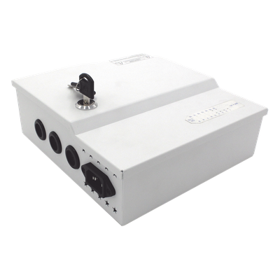 Fuente de poder profesional de 12 Vcc @ 16 A / para 16 cámaras / Con capacidad de batería de respaldo / Requiere batería / Voltaje de | SIERRA STORE