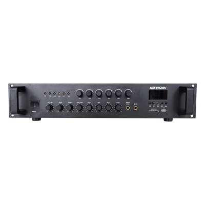 HIKVISION DS-QAE0A240G1-VB6/110 - Amplificador de Audio / 240 W / 6 Zonas Independientes / Bluetooth / USB / SD / 70V / 100V / Montaje | SIERRA STORE