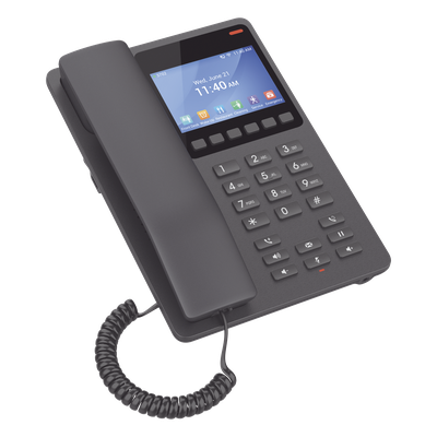 Teléfono IP Hotelero / Wi-Fi 6 Dual Band / 2 Líneas SIP / Pantalla LCD Color / 3 Vías Conferencia / USB-C Carga Rápida | SIERRA STORE