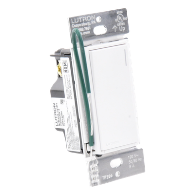 Interruptor Táctil On/Off / 8 A Iluminación / 5.8 A (¼ HP) Motor / Control RadioRA 3 / Cable Neutro Requerido / Acabado Satinado Nieve | SIERRA STORE