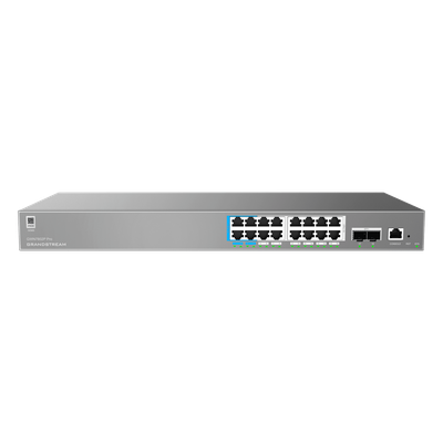 Switch Empresarial L2++ / 16 Puertos Gigabit PoE++ 250W / 2 Puertos SFP+ 10G / Switching 72 Gbps / Gestión Cloud y Local / VLAN 4K / | SIERRA STORE