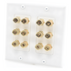 Placa de Pared para Altavoces / 12 Postes Tipo Banana / 6 Canales / Conectores Chapados en Oro / Instalación sin Soldadura | SIERRA STORE