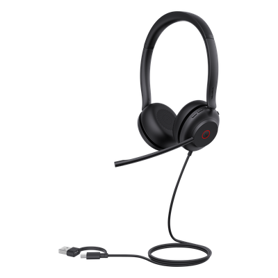 Diadema Alámbrica USB / Cancelación de Ruido 60% / Altavoz 35 mm / USB-C/A Dual / Luz de Ocupado / Brazo Ajustable 300° | SIERRA STORE