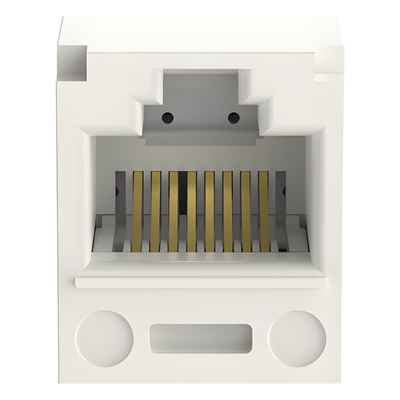 PANDUIT CJ5E88TIW - Conector Jack RJ45 Estilo T, Mini-Com, Categoría 5e, de 8 posiciones y 8 cables, Color Blanco Mate | SIERRA STORE