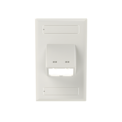 PANDUIT CFPSL2WHY - Placa de Pared Vertical / 2 Puertos Mini-Com Inclinados / ABS / 2.75 x 4.5 in / Con Etiquetas / Blanco | SIERRA STORE