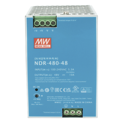 Fuente de Poder Industrial / 480W / 48 Vcc / 10A / Riel DIN / 100-240 Vca / 3.35 x 4.93 x 5.04 in | SIERRA STORE