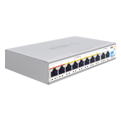 Switch PoE Administrable en la Nube / 8 Puertos 10/100 Mbps PoE / 2 Puertos Uplink Gigabit / Presupuesto PoE 100 W / Alcance PoE 250 m | SIERRA STORE