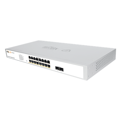 Switch Administrable PoE / 16 Puertos Gigabit PoE af/at / 2 SFP / 36 Gbps / Presupuesto PoE 240 W / Cloud Gratuito | SIERRA STORE