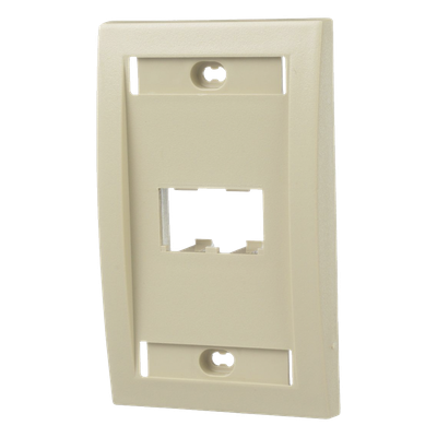 PANDUIT CFPE2EIY - Placa de Pared Vertical / 2 Puertos Mini-Com / Espacios para Etiquetas / Perfil Elevado / Marfil | SIERRA STORE