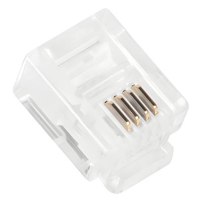 LINKEDPRO BY EPCOM TCRJ11-100 - Plug Modular RJ11 / 4 Contactos / Chapado Oro 50 Micras / Paquete 100 Piezas | SIERRA STORE