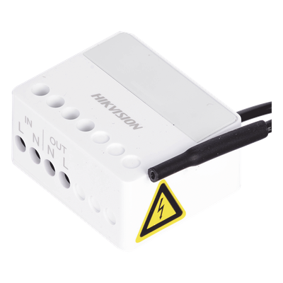 HIKVISION DS-PM1-O1H-WB - Relevador Inalámbrico / Control Remoto 433 MHz / 100-240 VCA / 13 A Máx. / LED Estado | SIERRA STORE