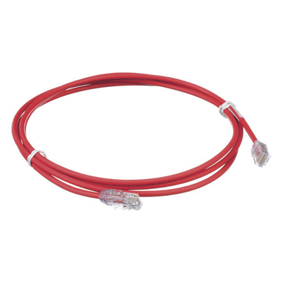 PANDUIT UTP28X7RD - Cable de Parcheo UTP / Cat6A / 28AWG / CM-LSZH / 2.13 m (7 ft) / Rojo | SIERRA STORE