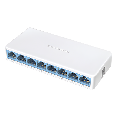 Switch de Escritorio / 8 Puertos 10/100 Mbps / Capacidad de Conmutación 1.6 Gbps / Sin Ventilador / Plug and Play | SIERRA STORE