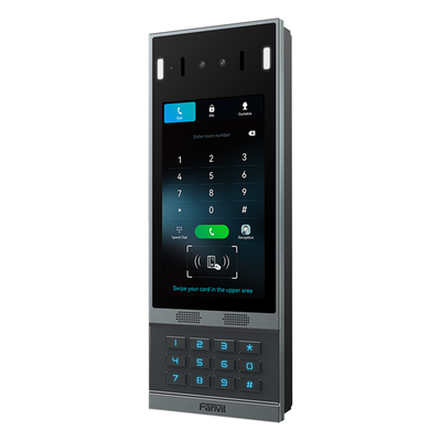 Videoportero IP / Pantalla Táctil IPS 7" / Reconocimiento Facial 10,000 Rostros / Cámara 2MP / 2 Relevadores / IP66 IK07 / PoE | SIERRA STORE