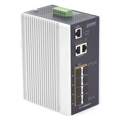 Switch Industrial Administrable L2+ / 8 Puertos SFP 1G / 2 Puertos TP Gigabit / 2 Puertos SFP 2.5G / -40 a 75°C / IP30 | SIERRA STORE