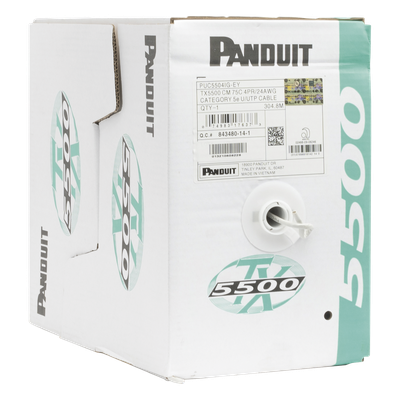 PANDUIT PUC5504IG-EY - Bobina de Cable UTP 305 m. de Cobre, PanNet, Gris, Categoría 5e (24 AWG), PVC (CM), de 4 pares | SIERRA STORE