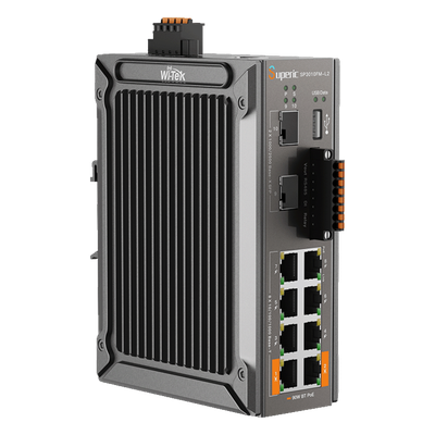 Switch PoE Industrial L2+ / 8 Puertos Gigabit PoE / 2 Puertos SFP 2.5G / 240W PoE Budget / 26Gbps Switching / -40°C~75°C / DIN-Rail | SIERRA STORE