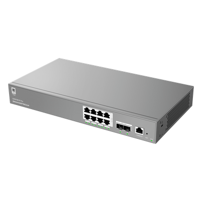 Switch Administrable L2++ / 8 Puertos Gigabit PoE 120W / 2 Puertos 2.5G SFP / 26 Gbps / Gestión Cloud / VLAN 4K | SIERRA STORE