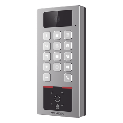 HIKVISION DS-K1T502DBWX-CQR-E1 - Teclado con Lector de QR / Cámara 2 Megapixel / Videoportero Multiapartamento / IP65 & IK09 / PoE / 2 | SIERRA STORE