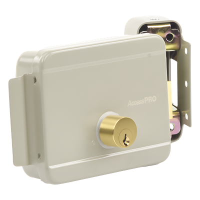 ACCESSPRO ACCESSRIM - Cerradura Eléctrica / 12 VCA 2.5 A / Doble Cerrojo / Activación por Pulso 2 s / Exterior / Derecha / 129 x 103 x | SIERRA STORE