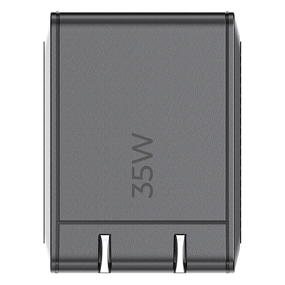 Cargador de Pared GaN III / 35W / USB-C PD 35W + USB-A 22.5W / Carga Simultánea / Enchufe Plegable | SIERRA STORE