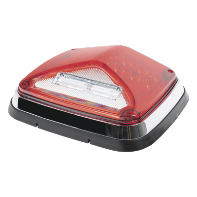 Luz de Advertencia LED / 8 X 6" / Color Rojo / Luz de Trabajo Blanca 12 W / 11 Patrones de Destello / IP67 / 12-30 VCC | SIERRA STORE