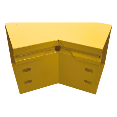 Curva Horizontal para Fibra Óptica / 45° / Aluminio 4" x 4" / Radio 8" / Epóxica Amarilla / Incluye Accesorios | SIERRA STORE