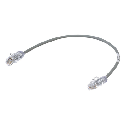 PANDUIT UTP28SP1GY - Cable de Parcheo Cat6 / UTP 28AWG / Diámetro Reducido 3.8 mm / 0.30 m (1 Pie) / Gris / LSZH-CM / PoE++ | SIERRA STORE