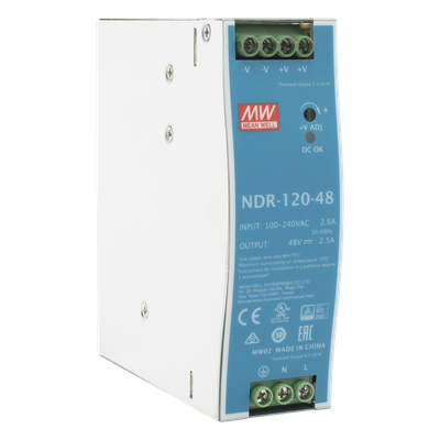 Fuente de poder industrial / 120 W / 48 Vcc / 2.5 A / Entrada universal 90~264 VCA / Riel DIN | SIERRA STORE