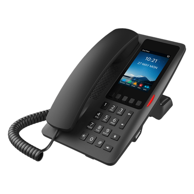 Teléfono IP Hotelero Wi-Fi 6 / Pantalla IPS 3.5" 320x480 / 2 Líneas SIP / 5 Teclas Programables / Puerto USB-A / PoE 802.3af / Audio | SIERRA STORE