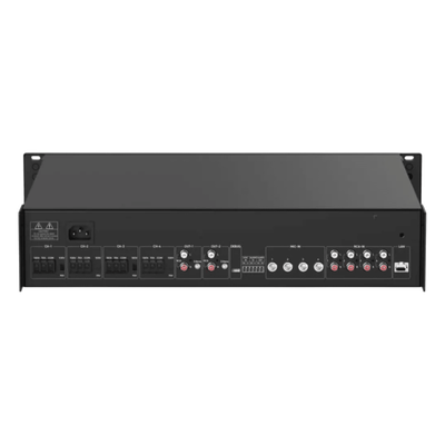 HIKVISION DS-QAZ1A1000G1-VB4 - Amplificador de Red / 4 Zonas 250W / Salida 100V/70V / Bluetooth 5.0 / Entrada de Alarma / Síntesis de | SIERRA STORE