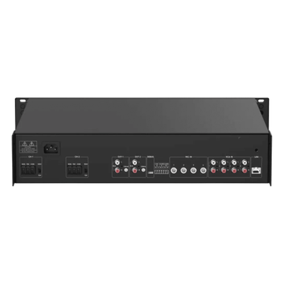 HIKVISION DS-QAZ1A500G1-VB2 - Amplificador de Red / 2 Zonas 250W / Salida 100V/70V / Bluetooth 5.0 / Entrada de Alarma / Control por | SIERRA STORE