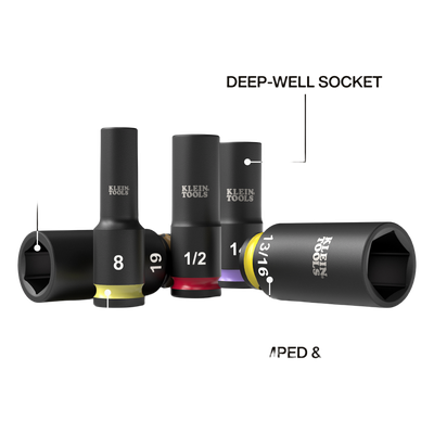 Juego de Dados de Impacto Profundos / Drive 3/8" / SAE y Métrico / 23 Piezas / Adaptadores Multi-Propósito / Estuche Modular | SIERRA STORE