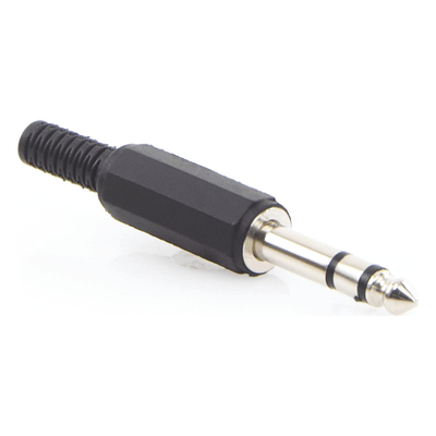 Conector Macho Estéreo / 6.35 mm (1/4") / Cuerpo Plástico / Terminación Soldadura / 28-14 AWG | SIERRA STORE