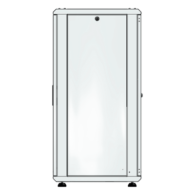 Gabinete Rack de Piso / 24U / 19 Pulgadas / Vidrio con Cerradura / Carga 750 kg / 600x605x1190 mm (23.6x23.8x46.9 in) / Acero Calibres | SIERRA STORE