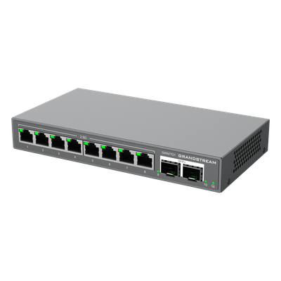 Switch L2 Lite Administrable / 8 Puertos Ethernet 2.5 Gbps / 2 Puertos SFP+ 10 Gbps / VLAN / QoS / Montaje Escritorio o Pared | SIERRA STORE