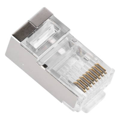 LINKEDPRO BY EPCOM TC5S-PASS - Bote de Plugs Pass Through RJ45 / Cat5e Blindado / Chapado Oro 30 Micras / 24AWG / 100 Piezas | SIERRA STORE