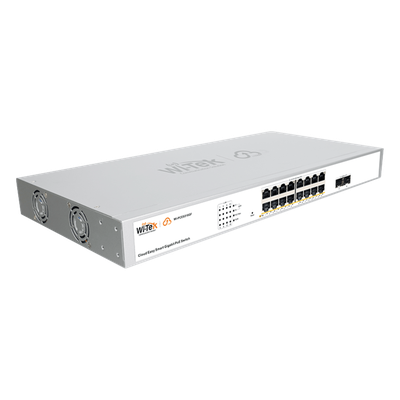 Switch Administrable PoE / 16 Puertos Gigabit PoE af/at / 2 SFP / 36 Gbps / Presupuesto PoE 240 W / Cloud Gratuito | SIERRA STORE