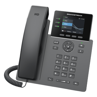Teléfono IP / 3 Líneas SIP / 12 Botones Virtuales Programables / Pantalla LCD 2.8 Pulgadas / Puertos Gigabit con PoE / Audio HD | SIERRA STORE