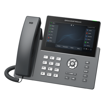 Teléfono IP / 12 Líneas SIP / 6 Cuentas / Pantalla Táctil 7" / Wi-Fi Dual Band / PoE Gigabit / Bluetooth / Audio HD Opus | SIERRA STORE
