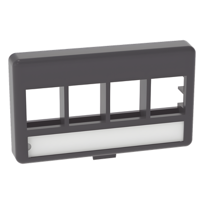 PANDUIT NK4MFLBL - Placa de Mobiliario Modular / 4 Puertos Keystone / Salida Plana / 2.9" x 1.77" (73.66 x 44.95 mm) / Color Negro | SIERRA STORE