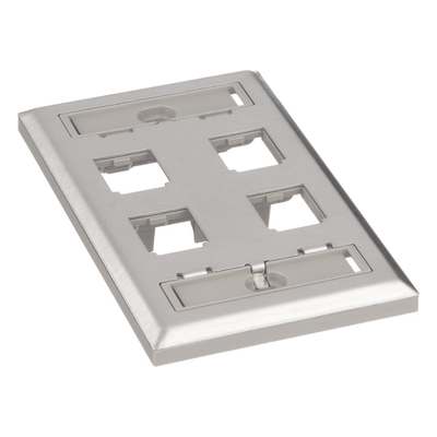 PANDUIT CFPL4SY - Placa de Pared Vertical / Acero Inoxidable Grado 304 / 4 Puertos Mini-Com / 69.8 x 114.3 mm / 2.75 x 4.5 pulg | SIERRA STORE