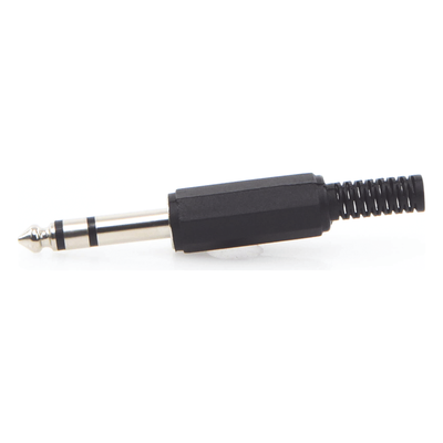Conector Macho Estéreo / 6.35 mm (1/4") / Cuerpo Plástico / Terminación Soldadura / 28-14 AWG | SIERRA STORE