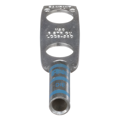 PANDUIT LCC6-38D-L - Zapata de Compresión / Calibre 6 AWG / Doble Barreno 3/8" (9.5 mm) / Espaciado 25.4 mm (1") / 35 kV / 90°C | SIERRA STORE